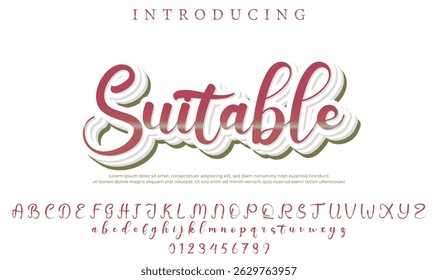 Pincel elegante pintado con letras de Vector en mayúsculas, alfabeto, tipografía
