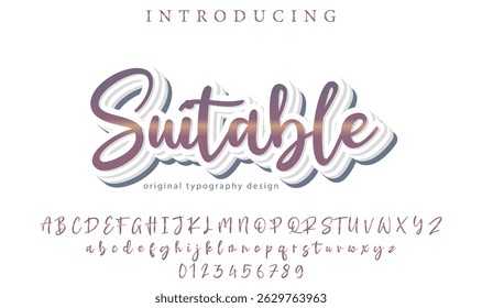 Suitable Font Stylish brush painted an uppercase vector letters, alphabet, typeface