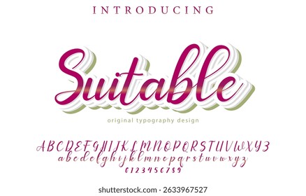 Geeignete Schriftart Stilvoller Pinsel gemalt ein Großbuchstaben, Vektorbuchstaben, Alphabet, Schriftart