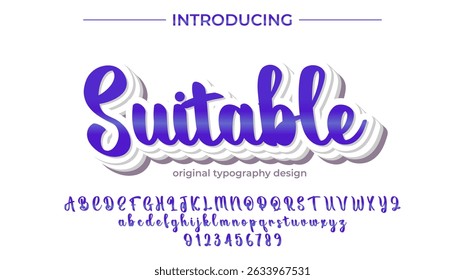 Geeignete Schriftart Stilvoller Pinsel gemalt ein Großbuchstaben, Vektorbuchstaben, Alphabet, Schriftart