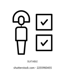 suitable icon. Line Art Style Design Isolated On White Background