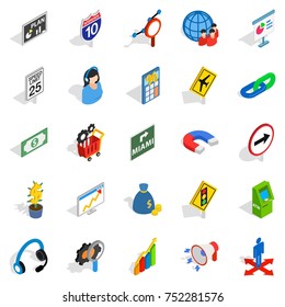 Suitable icons set. Isometric set of 25 suitable vector icons for web isolated on white background