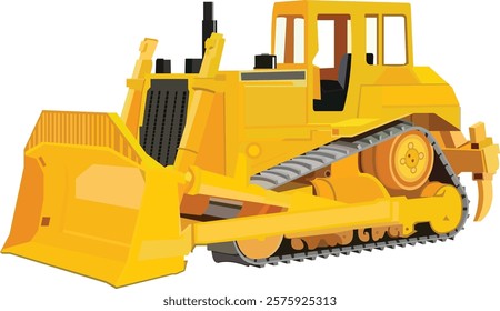 Suitable for icons, symbols or logo materials related to heavy equipment such as bulldozers.