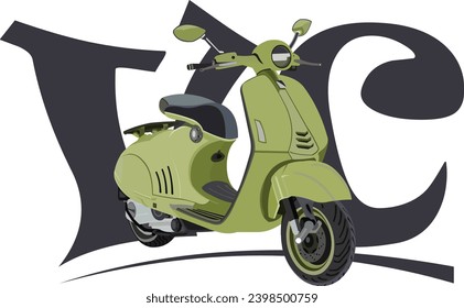 Suitable for the logo of an antique motorbike club or Vespa motorbike club