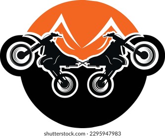 suitable for logos or symbols of the tril motorbike community, tril motorbike sports lovers