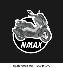 geeignet für Nmax-Motorrad-Club-Logos oder Motorradorganisationen mit den Eigenschaften von nmax Motorrädern oder Motorrädern