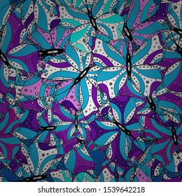 Suitable for packaging, paper, fabric. Colored butterflies on a white, black and blue background. Colorful folk vector seamless pattern with butterflies.