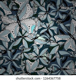 Suitable for paper, fabric, packaging. Seamless pattern. Butterflies on black, neutral and white cute background. Vector.