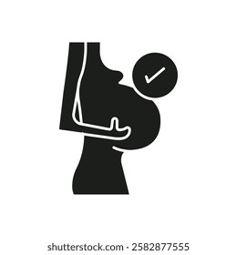 Suitable in pregnancy icon Symbol mark in Outline style