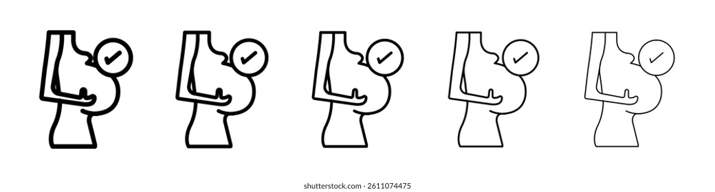 Suitable in pregnancy icon Symbol mark in Outline style