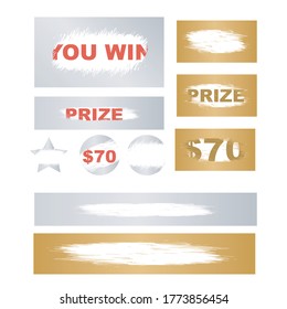 Suitable for scratch card game and win. Lottery scratch and win game card background.