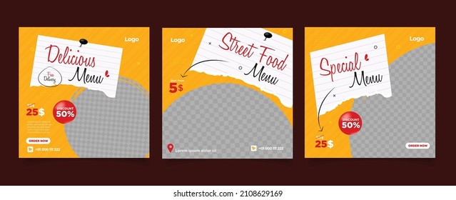 Suitable for Social Media Post Restaurant and culinary Promotion.

