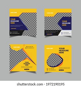 Suitable for social media post and web internet ads. Editable minimal square social media banner template
