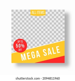 Suitable for social media post and web internet ads. Set of Editable minimal square banner template. Elegant sale and discount promo. Vector illustration with photo college. 