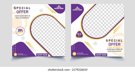 Suitable for social media post and web internet ads. Vector illustration with photo college. Sale Banner for Social Media Post
