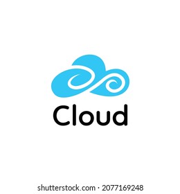 Geeignet für Tech-Unternehmen ist ein Logo-Design mit einem Cloud-Thema und den Buchstaben C.