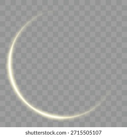Adecuado para la interfaz de usuario, carga futurista y visualización de energía. Conjunto de anillos de luz dorada brillante, efecto de energía circular, halo brillante abstracto con desenfoque de movimiento sobre fondo transparente.