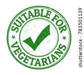 Suitable for vegetarians grunge rubber stamp on white background, vector illustration