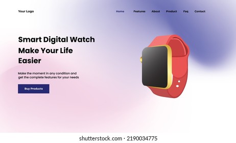 geeignet für die Gestaltung von Webseiten-Header. Diese Design-Vorlage ist speziell für jemanden, der ein Uhrengeschäft oder eine intelligente digitale Uhrenfirma besitzt. Mit dieser Design-Vorlage können Sie hoffentlich
