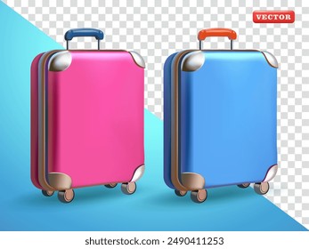 Suitcase, 3d vector. Suitable for traveling, holidays and element design