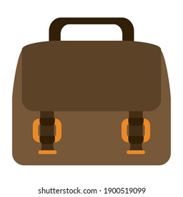 suitcase accessory work icon cartoon vector illustration