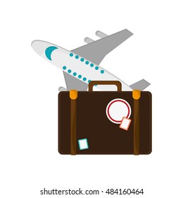 suitcase and airplane icon