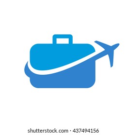 Suitcase and Airplane logo