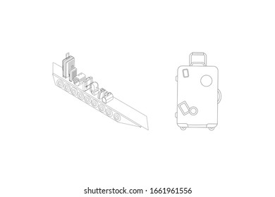 Ilustración de esquema del vector de objeto de aeropuerto en mayúsculas