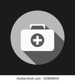 suitcase ambulance. vector medical science icon