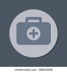 suitcase ambulance. vector medical science icon