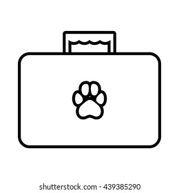 Suitcase for animals icon, outline style