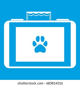 Suitcase for animals icon white