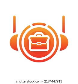 suitcase astronaut logo gradient design template icon element