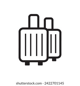 suitcase, bag, baggage, luggage, case, icon, logo, symbol, design, illustration, vector
