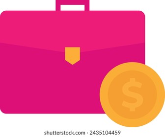 Koffertasche Aktentasche Icon Vektor flache Illustration