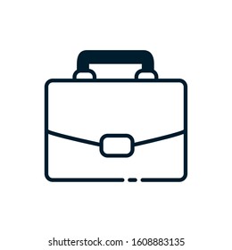 Suitcase bag design, Case office school university travel baggage luggage handle leather and trip theme Vector illustration