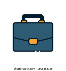 Suitcase bag design, Case office school university travel baggage luggage handle leather and trip theme Vector illustration