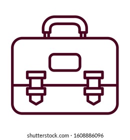 Suitcase bag design, Case office school university travel baggage luggage handle leather and trip theme Vector illustration