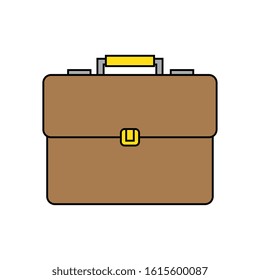 Suitcase bag design, Case office school university travel baggage luggage handle leather and trip theme Vector illustration