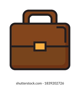 Suitcase bag design, Case office school university travel baggage luggage handle leather and trip theme Vector illustration