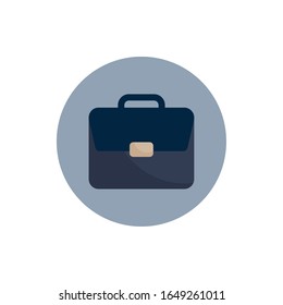 Suitcase bag flat block style icon design, Case office school university travel baggage luggage handle leather and trip theme Vector illustration