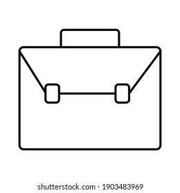 Diseño de iconos de estilo de la línea de la maleta de maleta en maleta, Equipaje de viaje universitario de la oficina de Caso y tema del equipaje Ilustración del vector