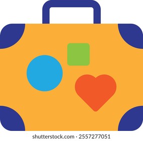Suitcase Bag Luggage Icon Vector Flat Illustration
