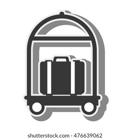 suitcase bag luggage travel baggage silhouette  vector illustration