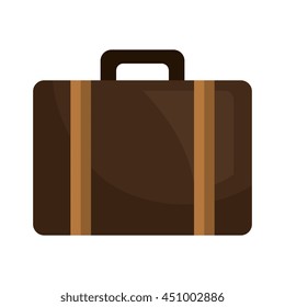 Suitcase bag travel isolated flat icon, vector illustration icon.