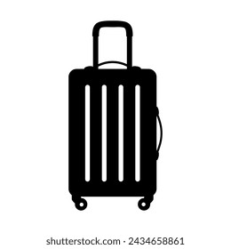 Suitcase, baggage or luggage bag silhouette, on a white background. Vector icon.