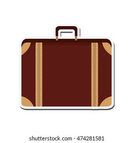 suitcase baggage luggage travel trip icon. Flat and isolated design. Vector illustration