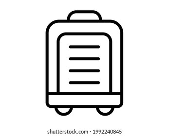 suitcase baggage single isolated icon with outline style