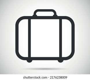 Icono de ilustración del vector del equipaje de maleta