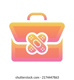 icono de la plantilla de diseño de degradado del logotipo de la venda de la maleta